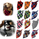 New Summer Dog Bandanas Cotton Plaid Washable Pet