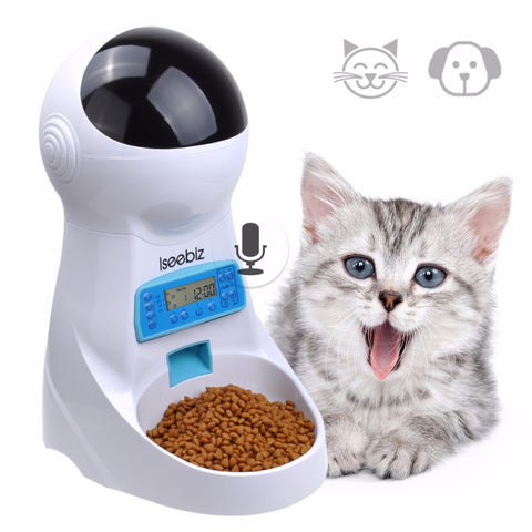 Iseebiz 3L Automatic Pet Feeder With Voice Record Pets